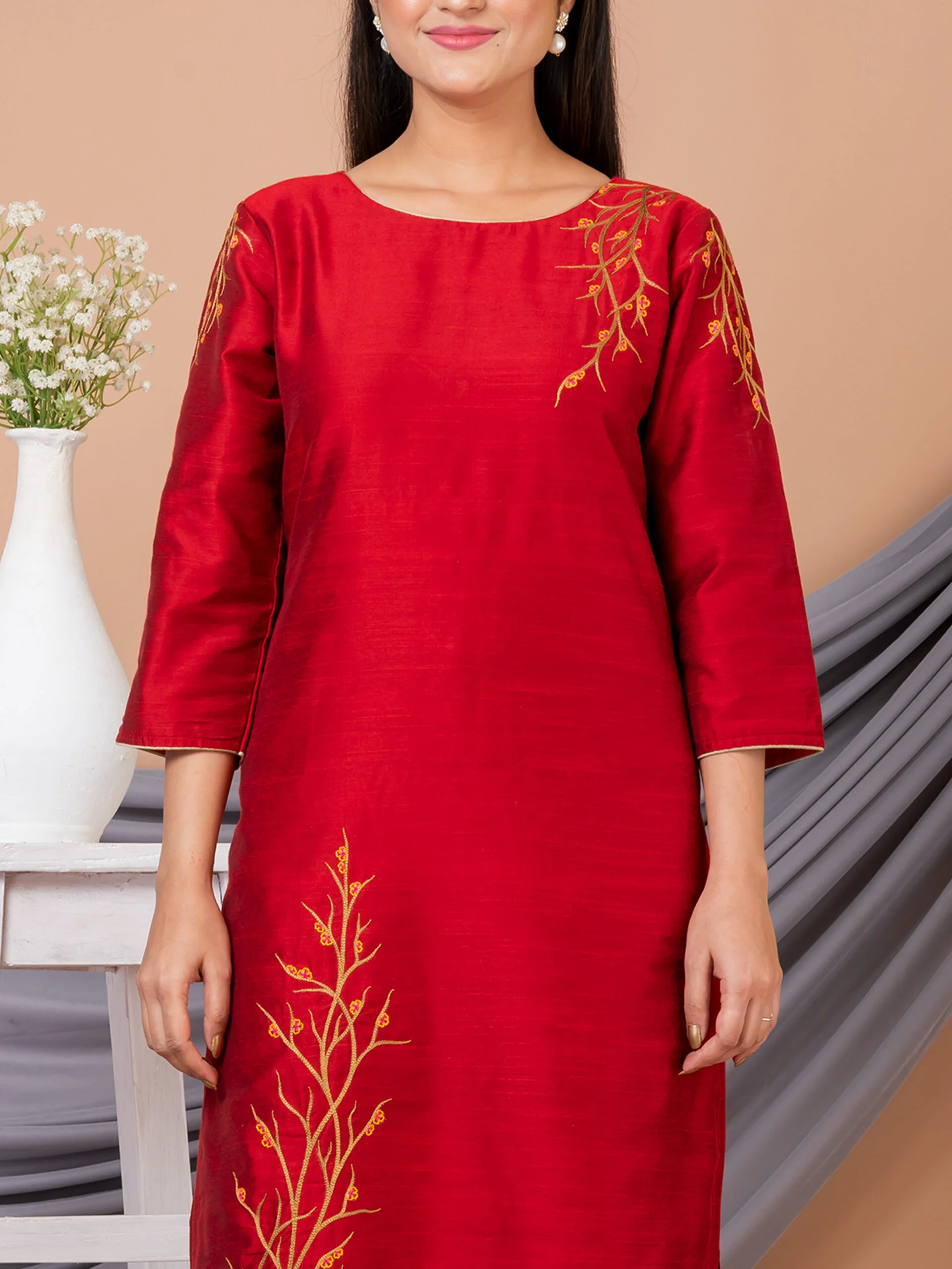 1_0002s_0005_DSC06559-copy-scaled-1.jpg Jalpaibon Women’s Hand Embroidered Silk Blend Long Kurta (Red)