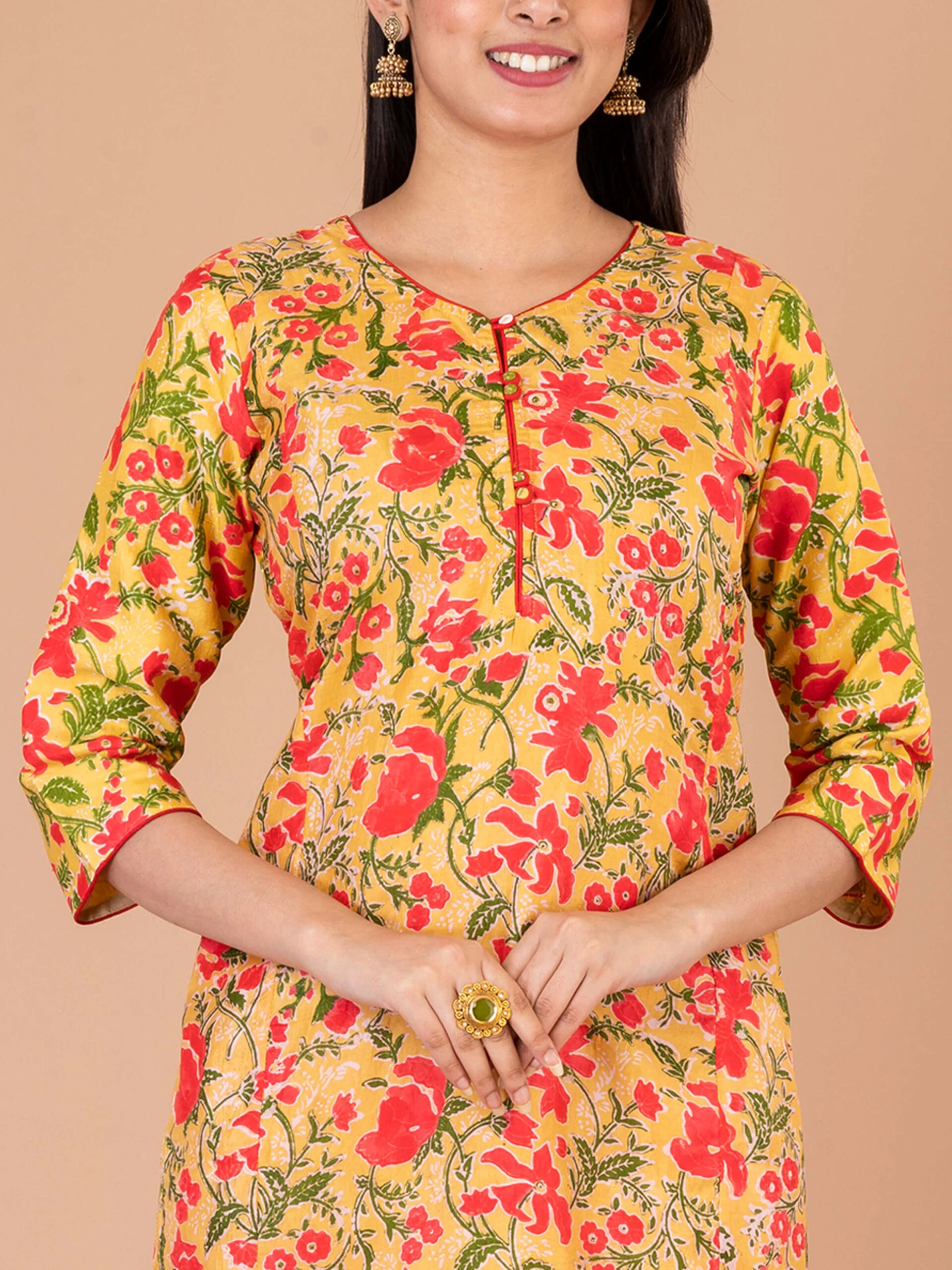1_0003s_0003_DSC00336-copy-scaled-1.jpg Jalpaibon Women’s Block Printed Silk Round Neck Kurta (Yellow)