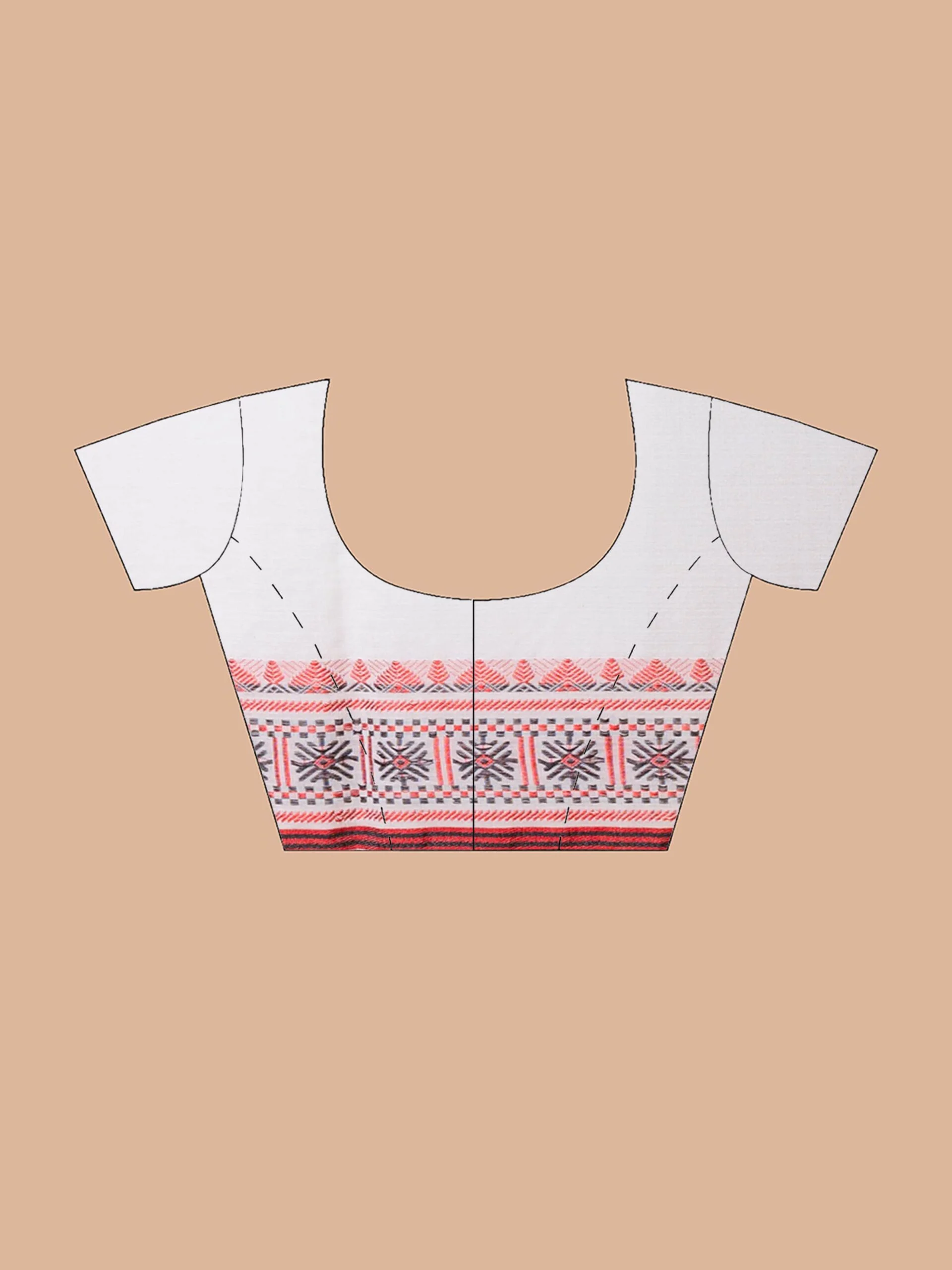 Jalpaibon Woven Design Handloom Pure Cotton Saree (Off White)