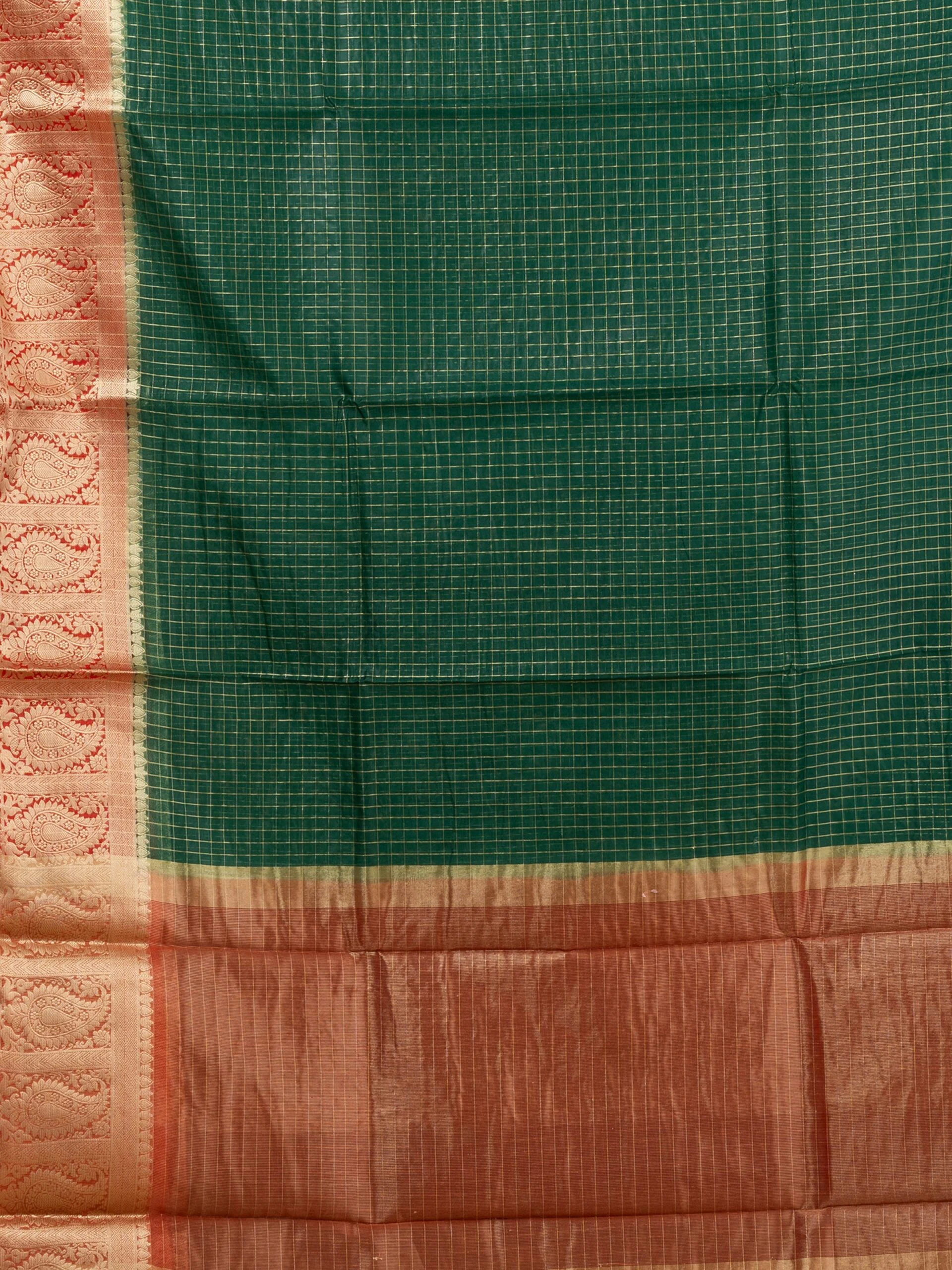 1_0010s_0005_DSC00299-min-scaled-1.jpg Jalpaibon Zari Woven Silk Blend Bordered Saree (Dark Green)