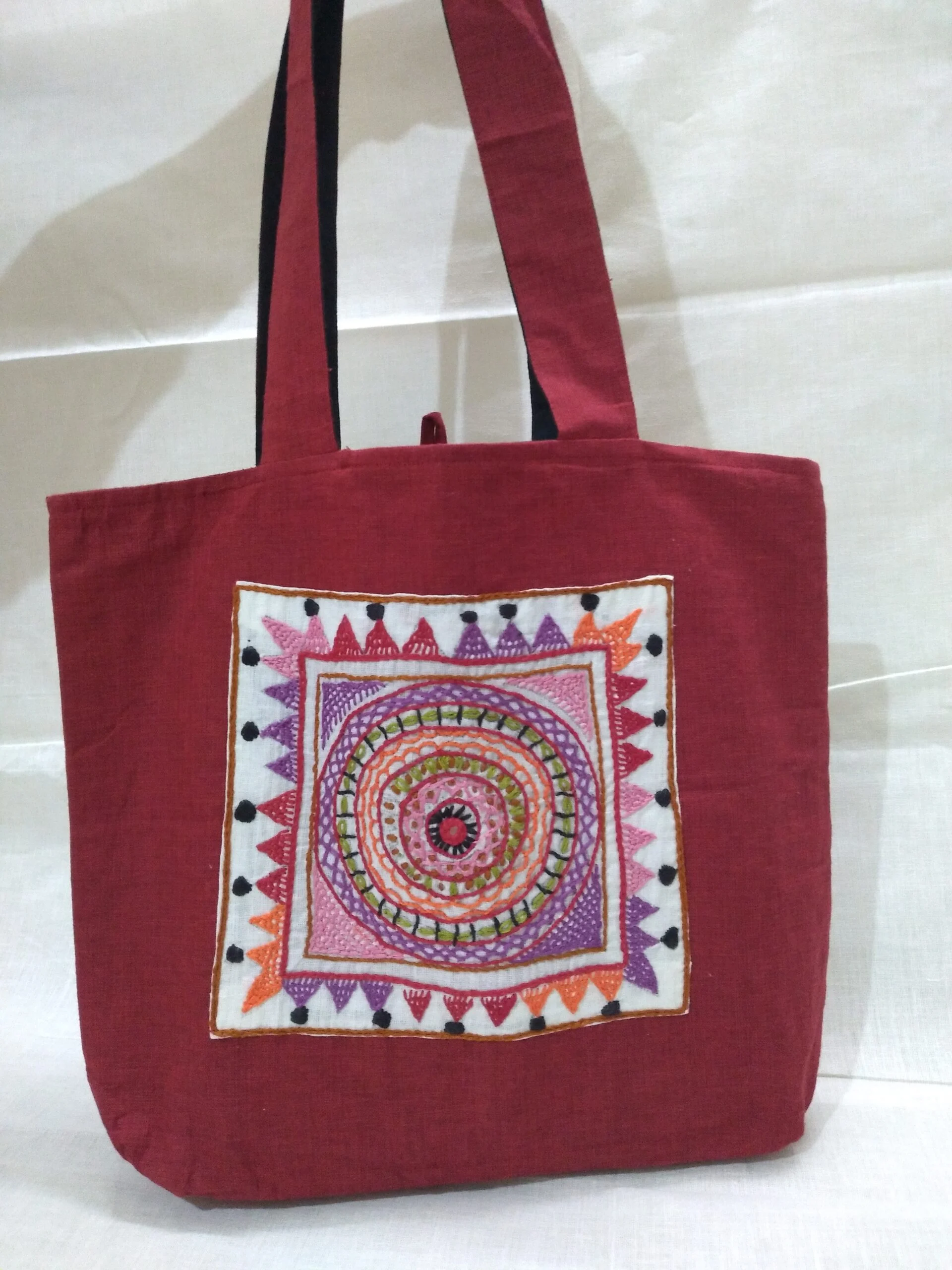 JALPAIBON Traditional Handcrafted Embroidery Cotton Handbag for Women