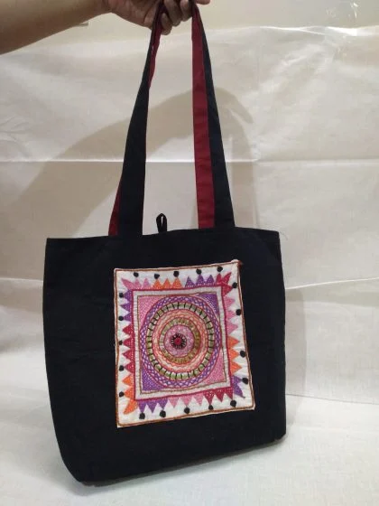 JALPAIBON Traditional Handcrafted Embroidery Cotton Handbag for Women