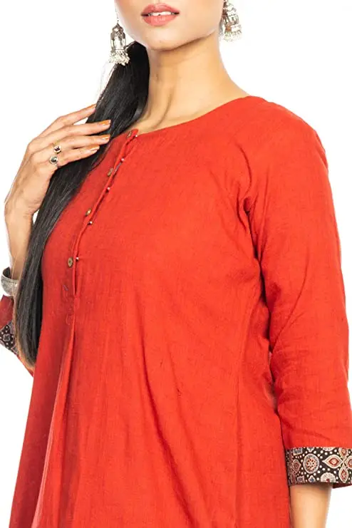 81nyxj-UPdL._UY741_.jpg Jalpaibon Women’s Cotton Round Neck Long Kurta