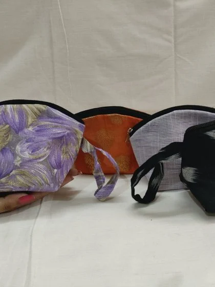 JALPAIBON Small Handcrafted Cotton Fabric Utility Pouch