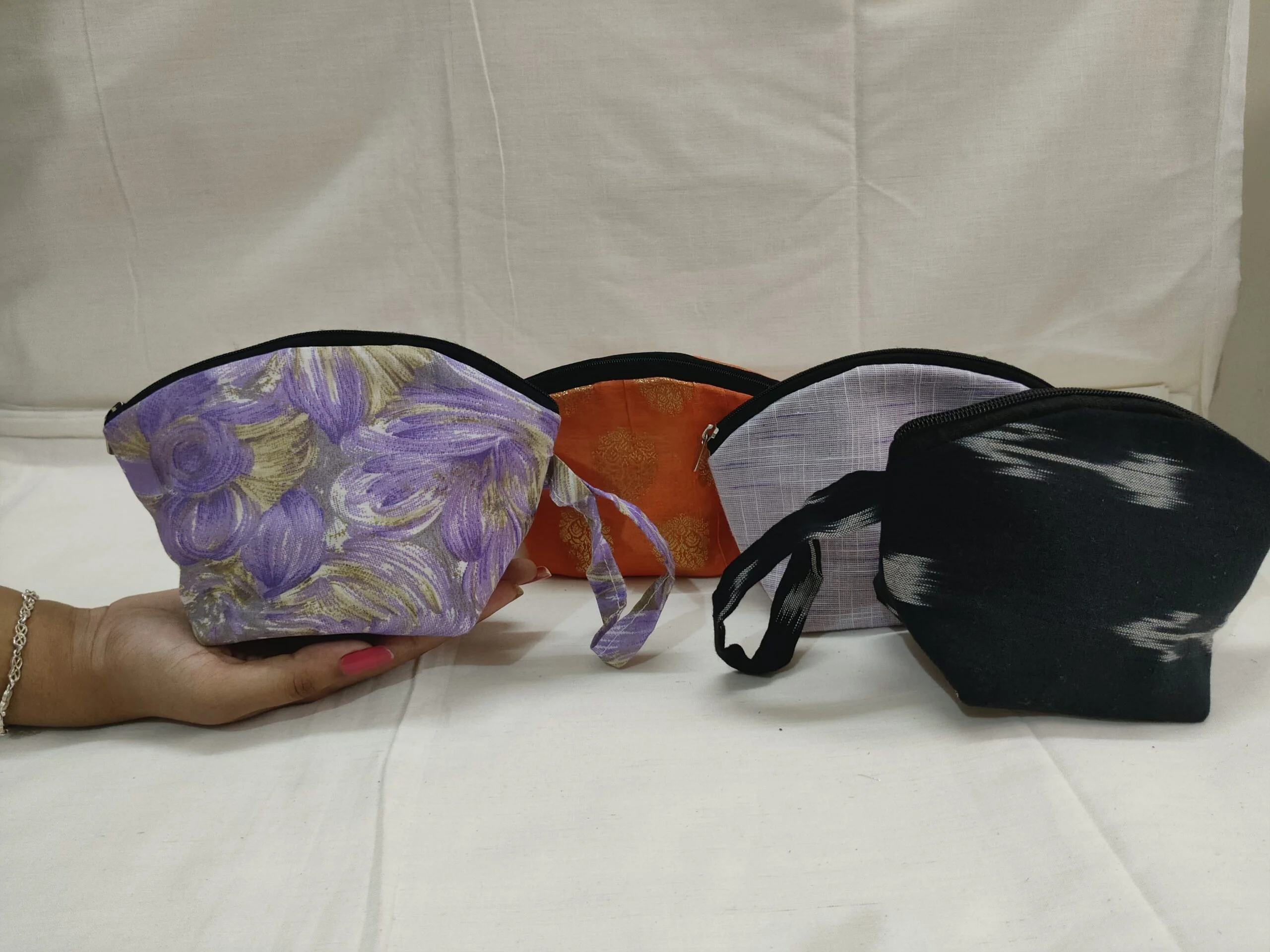 JALPAIBON Small Handcrafted Cotton Fabric Utility Pouch