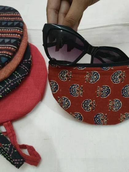 JALPAIBON Handcrafted Versatile Cotton Fabric Half-Moon Storage Pouch