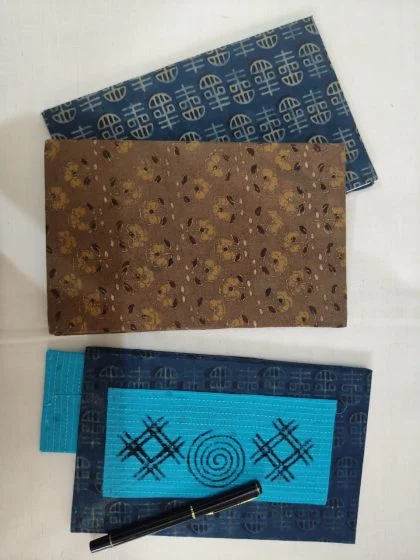JALPAIBON Elegant Brown & Yellow Print Handcrafted Floral Hardbound Notebook