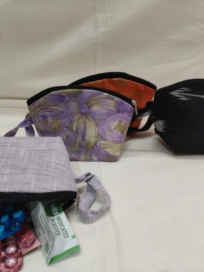 JALPAIBON Small Handcrafted Cotton Fabric Utility Pouch
