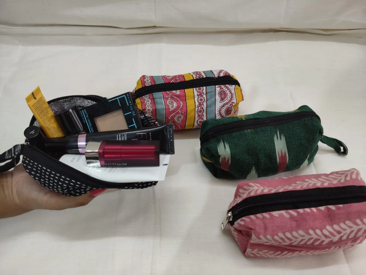 IMG-20251013-WA0045.jpg JALPAIBON Handmade Fabric Small Stationery Pouch – Multipurpose Organizer Bag