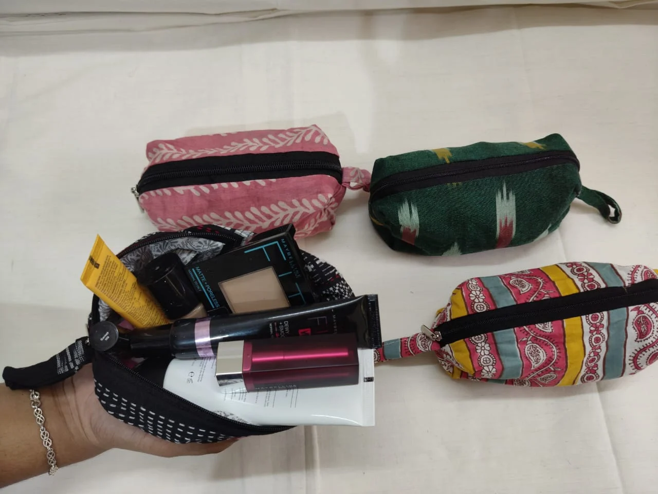 JALPAIBON Handmade Fabric Small Stationery Pouch - Multipurpose Organizer Bag