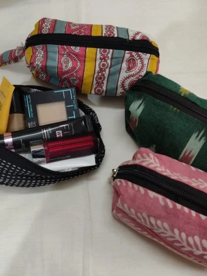 JALPAIBON Handmade Fabric Small Stationery Pouch – Multipurpose Organizer Bag