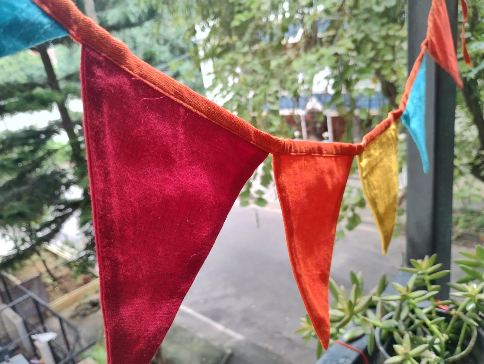 JALPAIBON Handmade Cotton Bunting Toran – Multicolor Decorative Garland