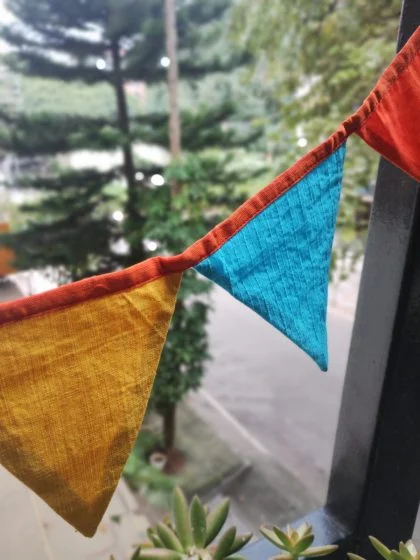 JALPAIBON Handmade Cotton Bunting Toran – Multicolor Decorative Garland
