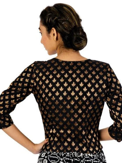 JALPAIBON Round Neck Women Blouse in Black