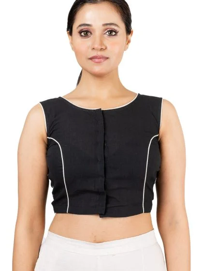 JALPAIBON Round Neck Sleeveless Cotton Women’s Saree Blouse