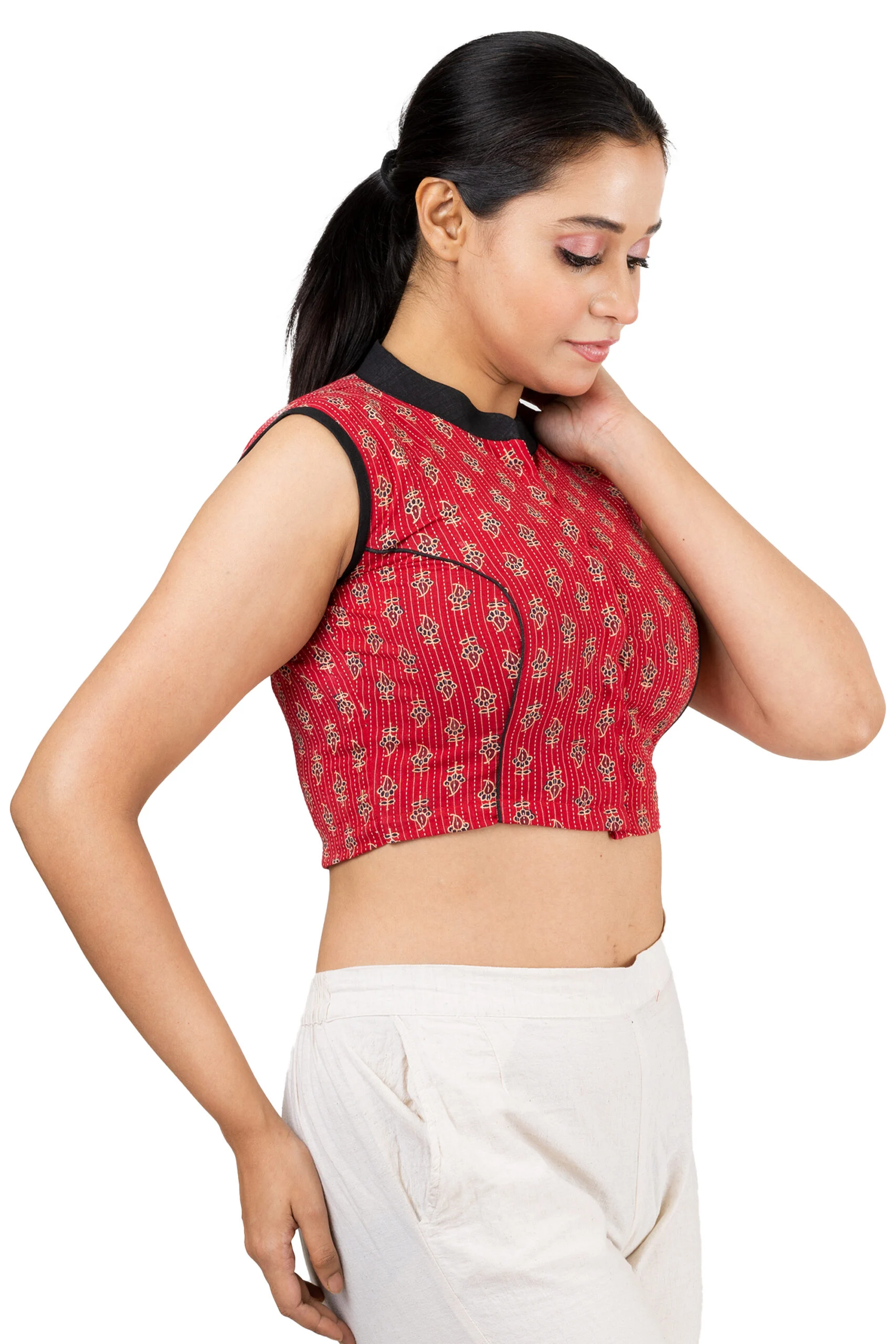 JALPBL-22-06-87_2-scaled-1.jpg JALPAIBON Collar Neck Sleeveless Red Woven Women’s Saree Blouse