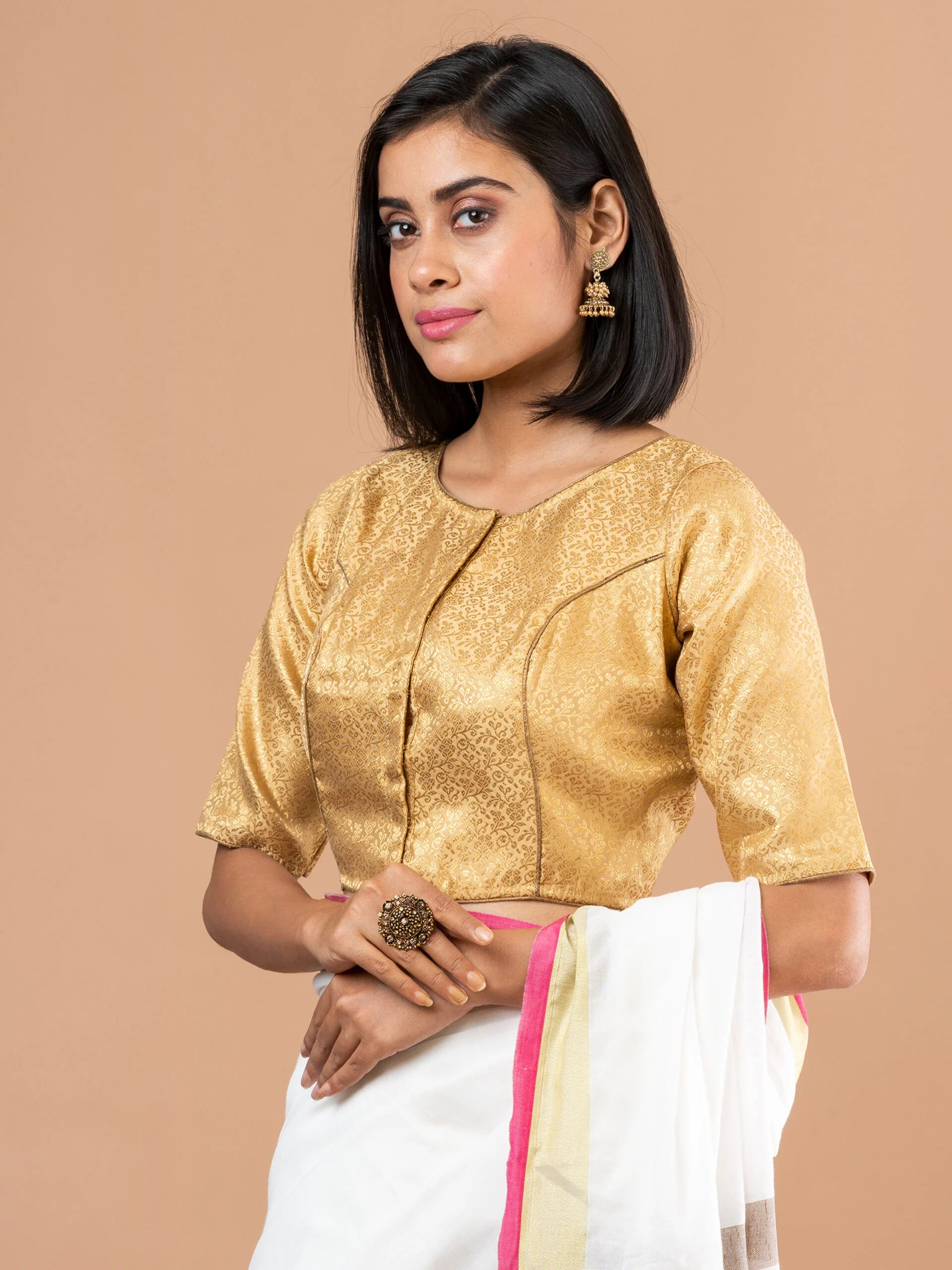 JALPBL-23-04-105_2-scaled-1.jpg JALPAIBON Round Neck Women Blouse In Golden