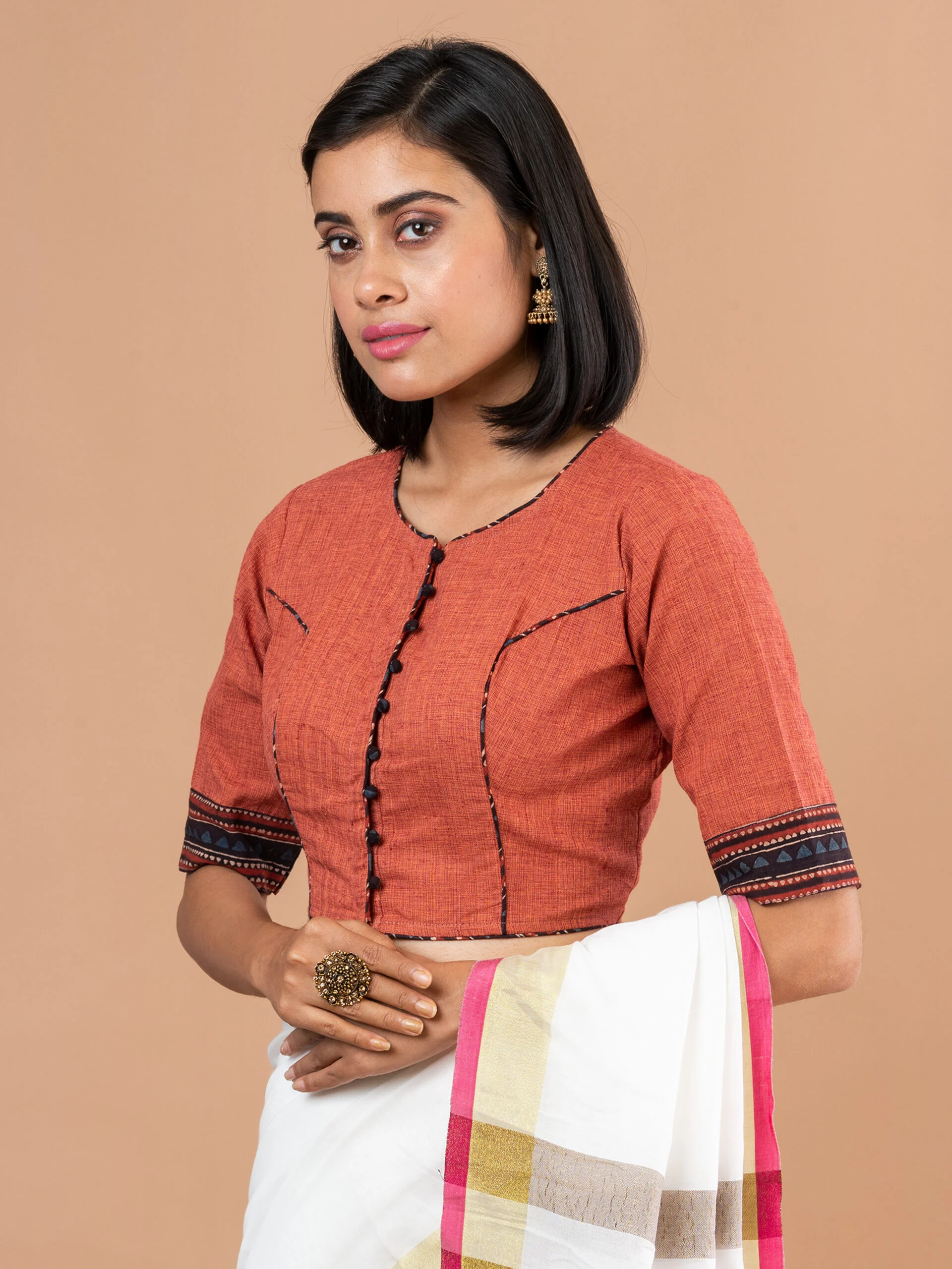 JALPBL-23-04-107_2-scaled-1.jpg JALPAIBON Round Neck Women Blouse In Rust