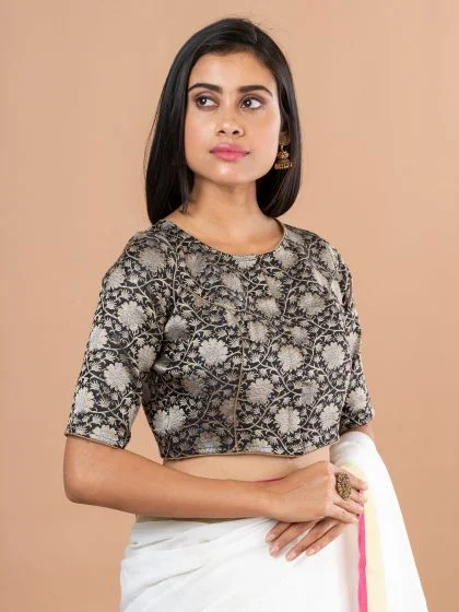 JALPAIBON Round Neck Women Blouse in Black