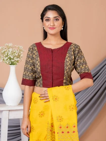 JALPAIBON V Neck Women Blouse in Beige