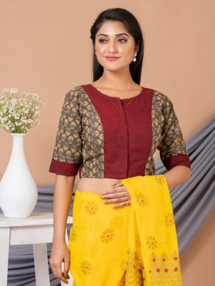JALPAIBON V Neck Women Blouse in Beige