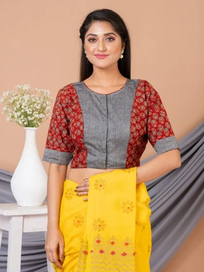 JALPAIBON Round Neck Women Blouse in Red