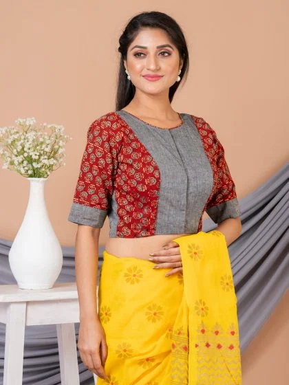 JALPAIBON Round Neck Women Blouse in Red