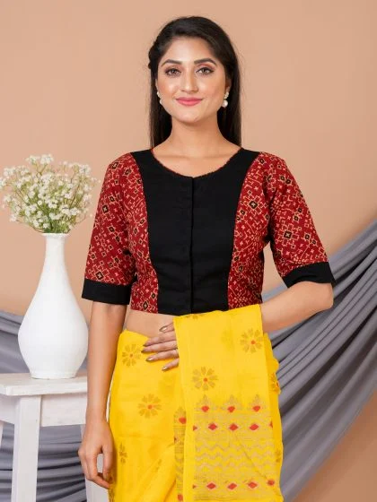 JALPAIBON Round Neck Women Blouse in Red