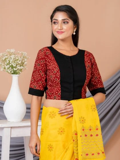 JALPAIBON Round Neck Women Blouse in Red