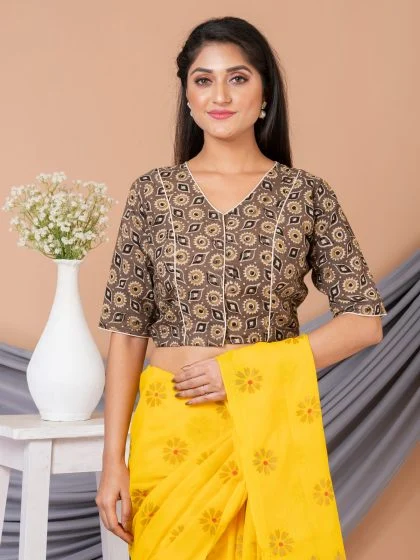 JALPAIBON V-Neck Women Blouse in Beige