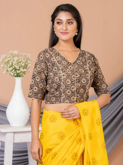 JALPAIBON V-Neck Women Blouse in Beige