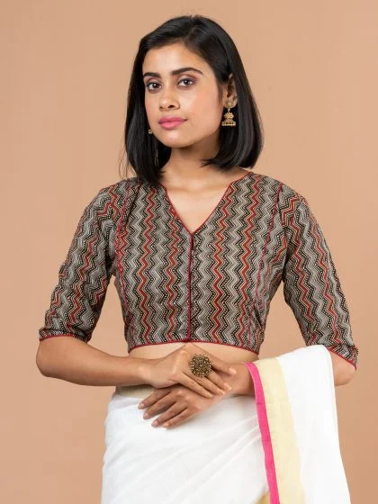 JALPAIBON V-Neck Women Blouse In Grey