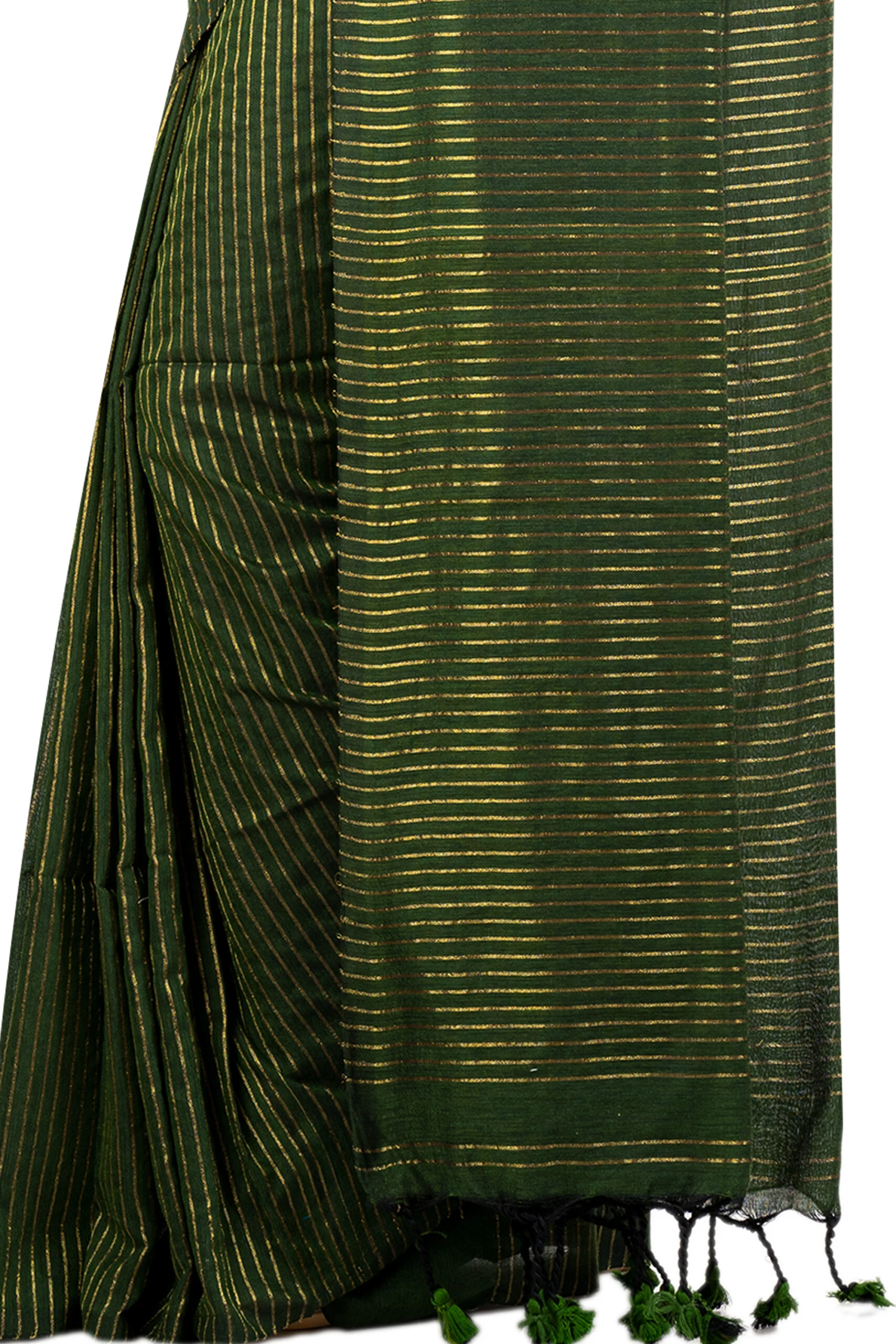 JALPSAR-211046_4-scaled-1.jpg Jalpaibon Green Self Woven Handloom Pure Cotton Saree