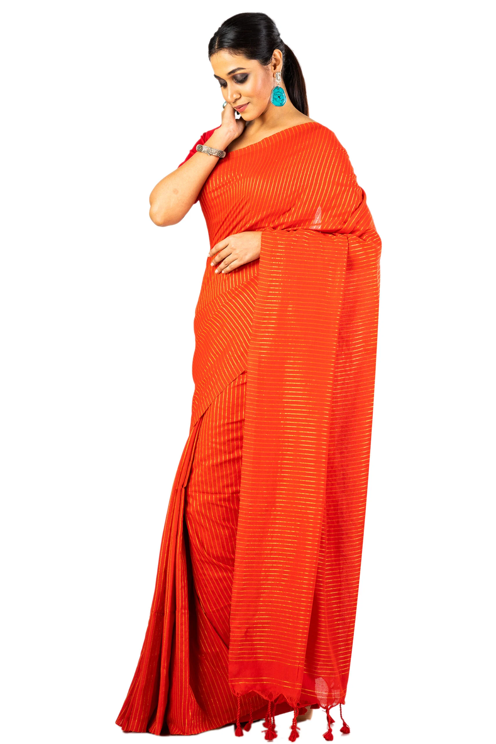 JALPSAR-211054_1-scaled-1.jpg Jalpaibon Zari Woven Handloom Pure Cotton Orange Saree