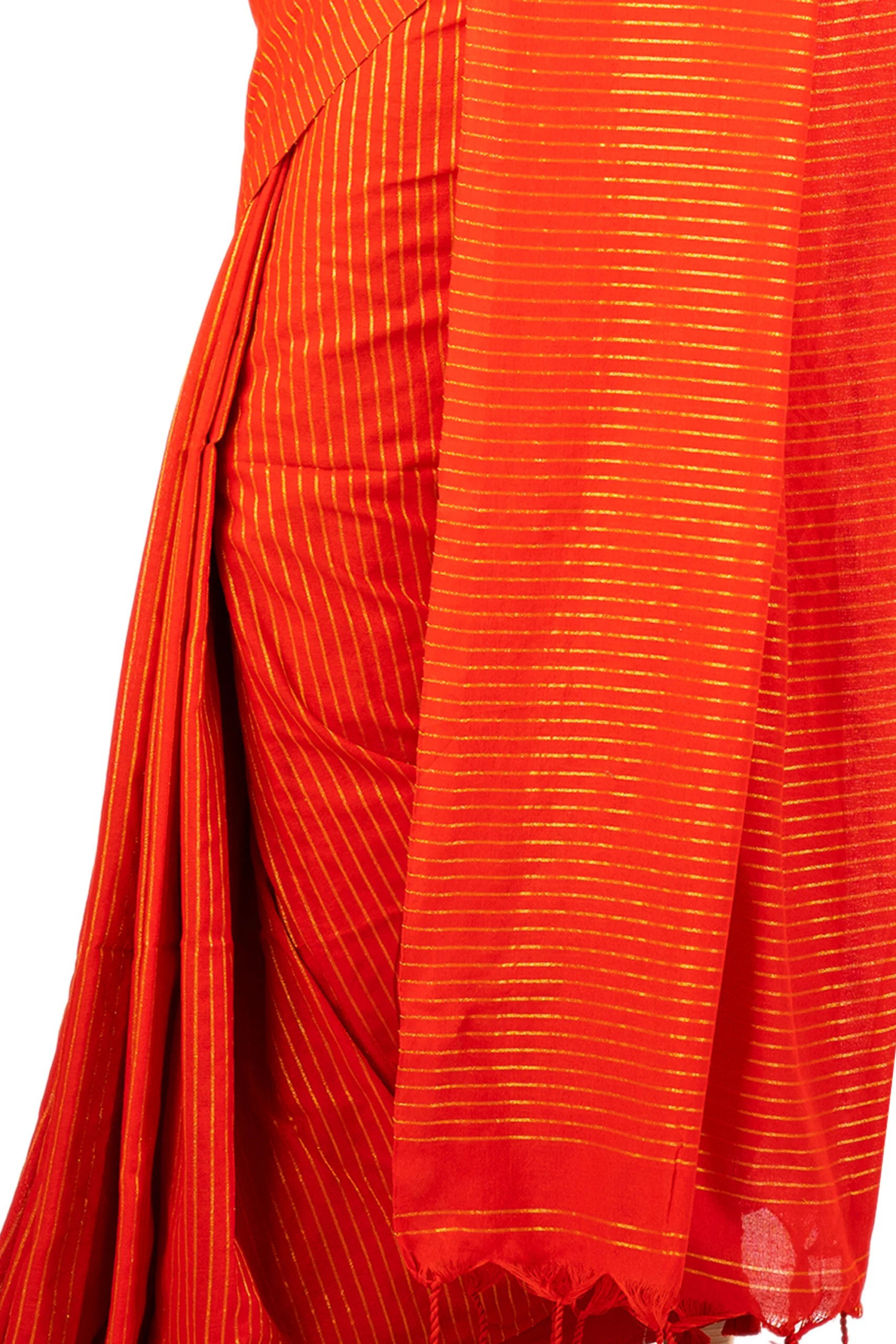 JALPSAR-211054_3-scaled-1.jpg Jalpaibon Zari Woven Handloom Pure Cotton Orange Saree