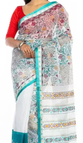 Solid/Plain Daily Wear Cotton Blend Saree