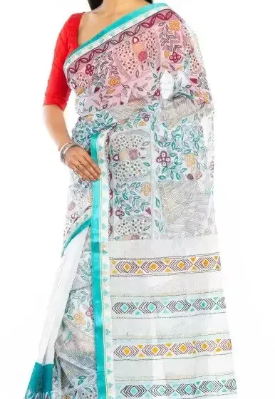 Solid/Plain Daily Wear Cotton Blend Saree
