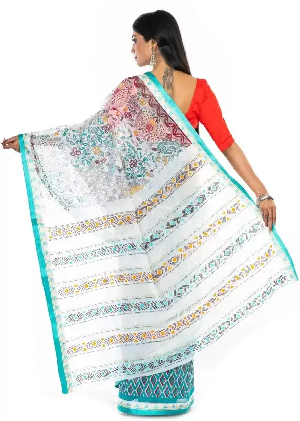 Solid/Plain Daily Wear Cotton Blend Saree