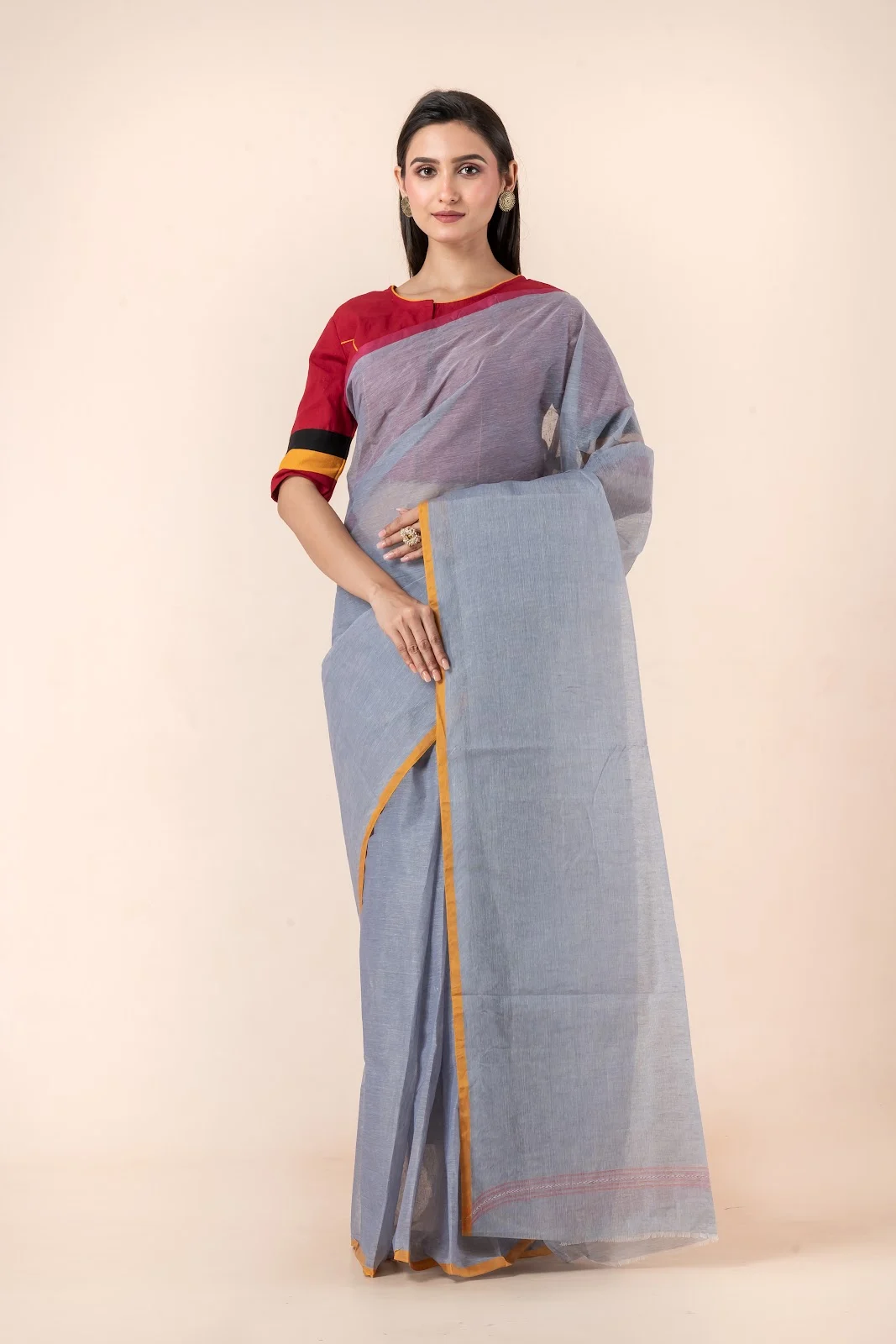 JPSAR 26/03/04-image-4 Jalpaibon Purple Handloom Khadi Saree