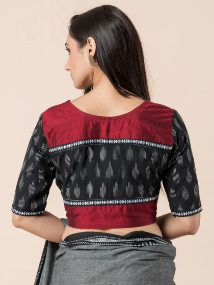 Jalpaibon Black Cotton Blouse