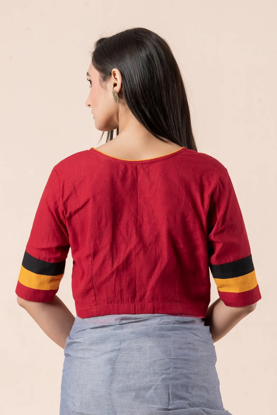Jalpaibon Red Cotton Blouse