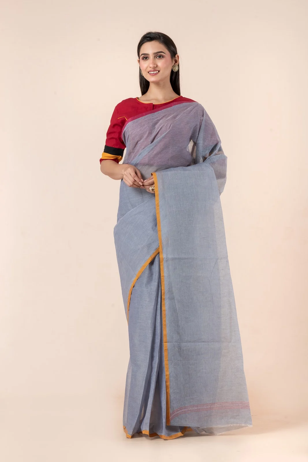 JPSAR 26/03/04-image-3 Jalpaibon Purple Handloom Khadi Saree