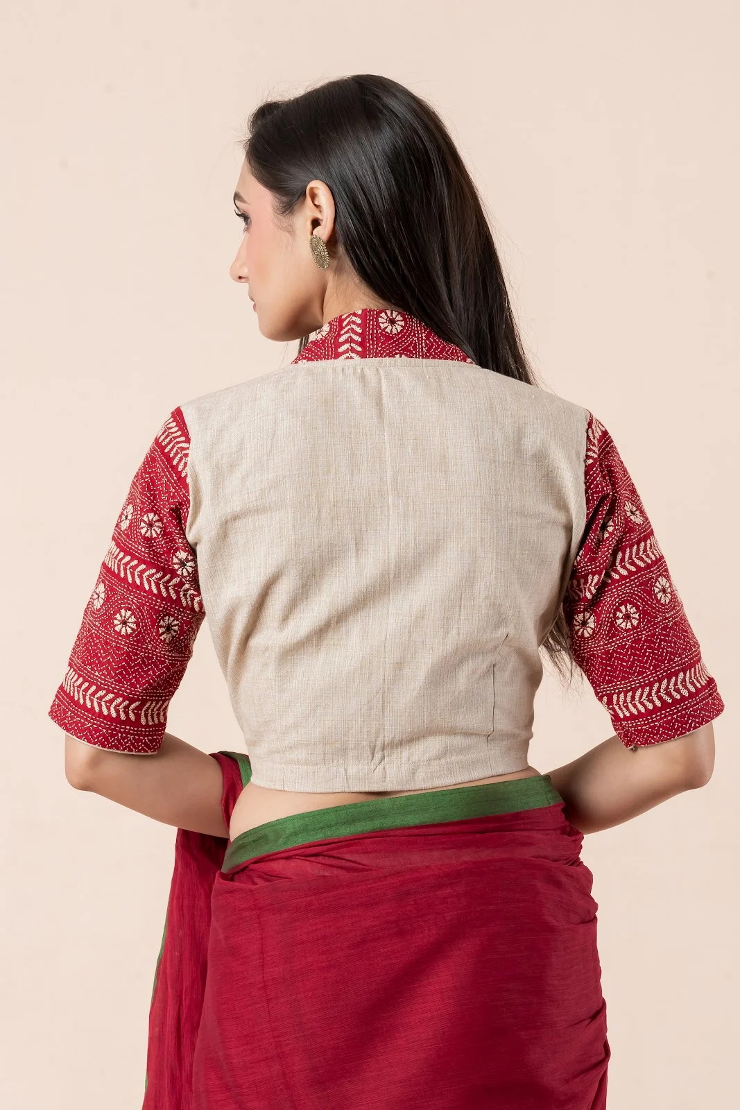 Jalpaibon Beige Cotton Blouse