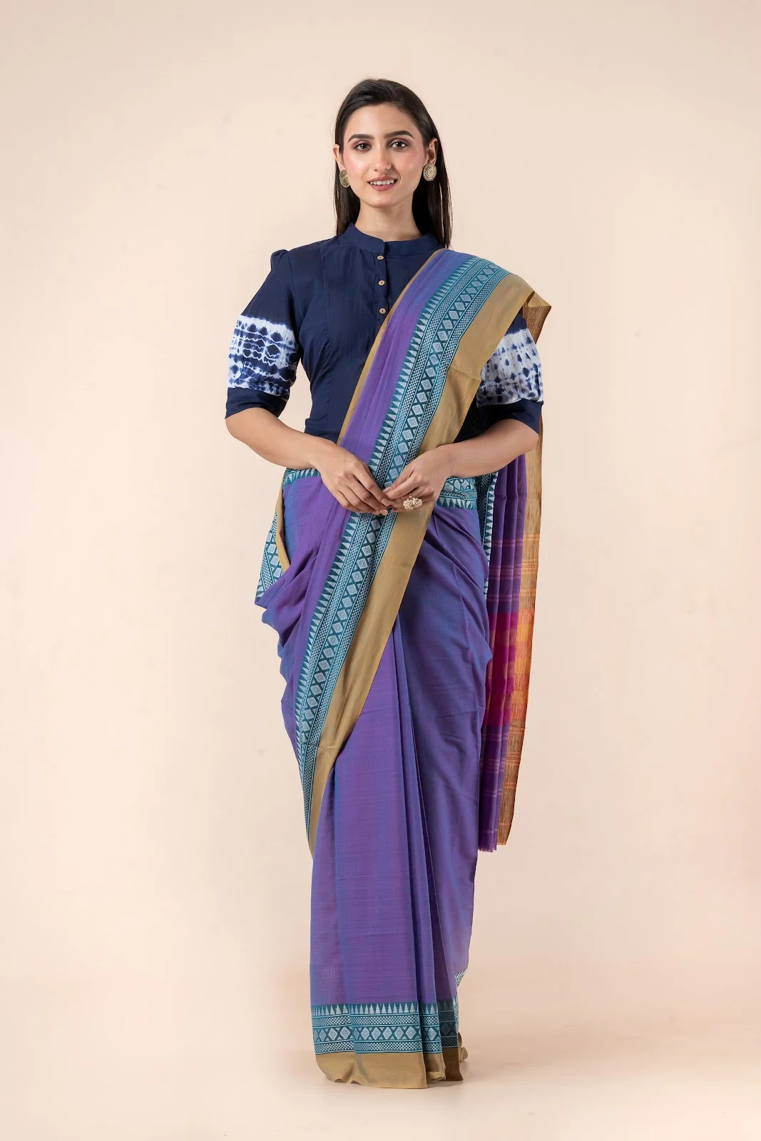 JPSAR 26/03/06-image-4 Jalpaibon Blue Handloom Khadi Saree