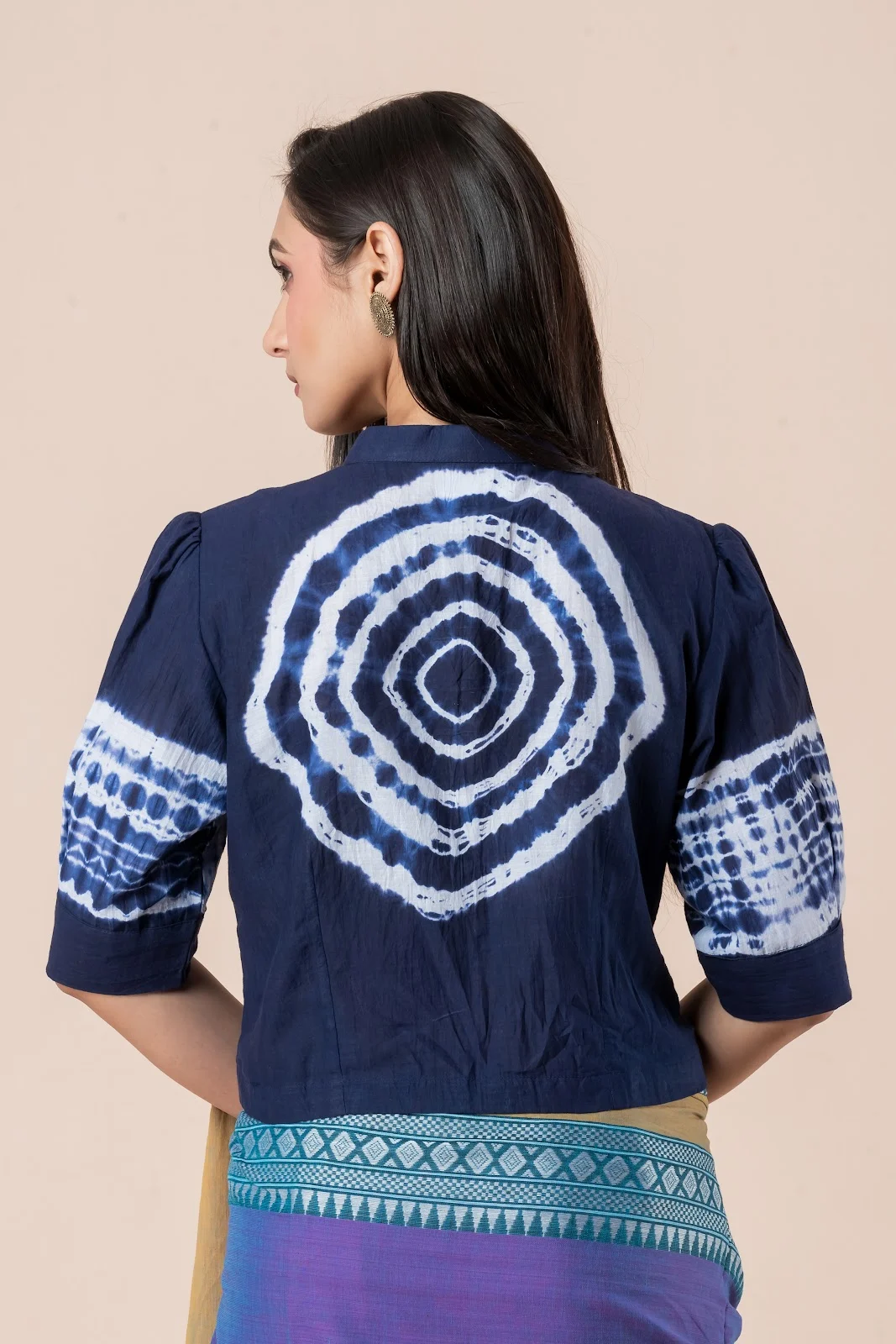 Jalpaibon Blue Cotton Blouse
