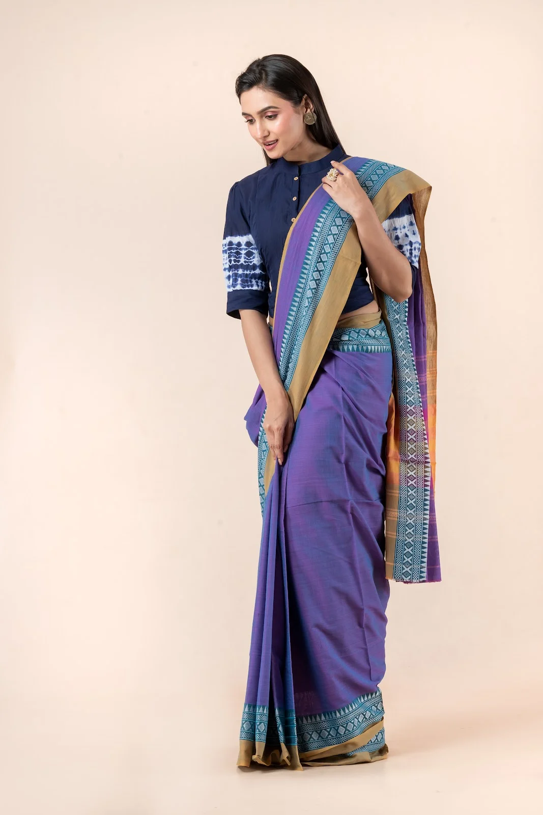 JPSAR 26/03/06-image-2 Jalpaibon Blue Handloom Khadi Saree