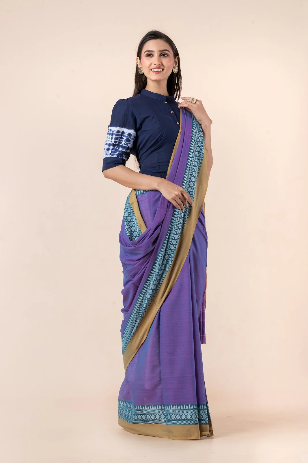 JPSAR 26/03/06-image-3 Jalpaibon Blue Handloom Khadi Saree