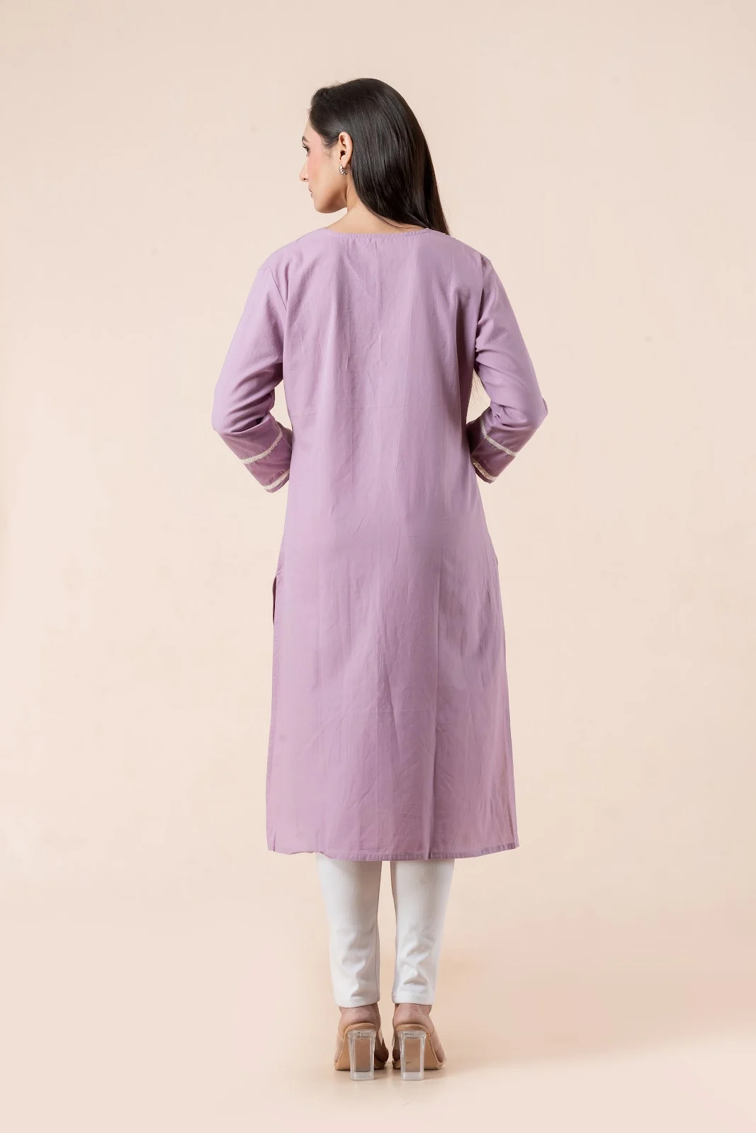 Jalpaibon Purple Cotton Women Kurti