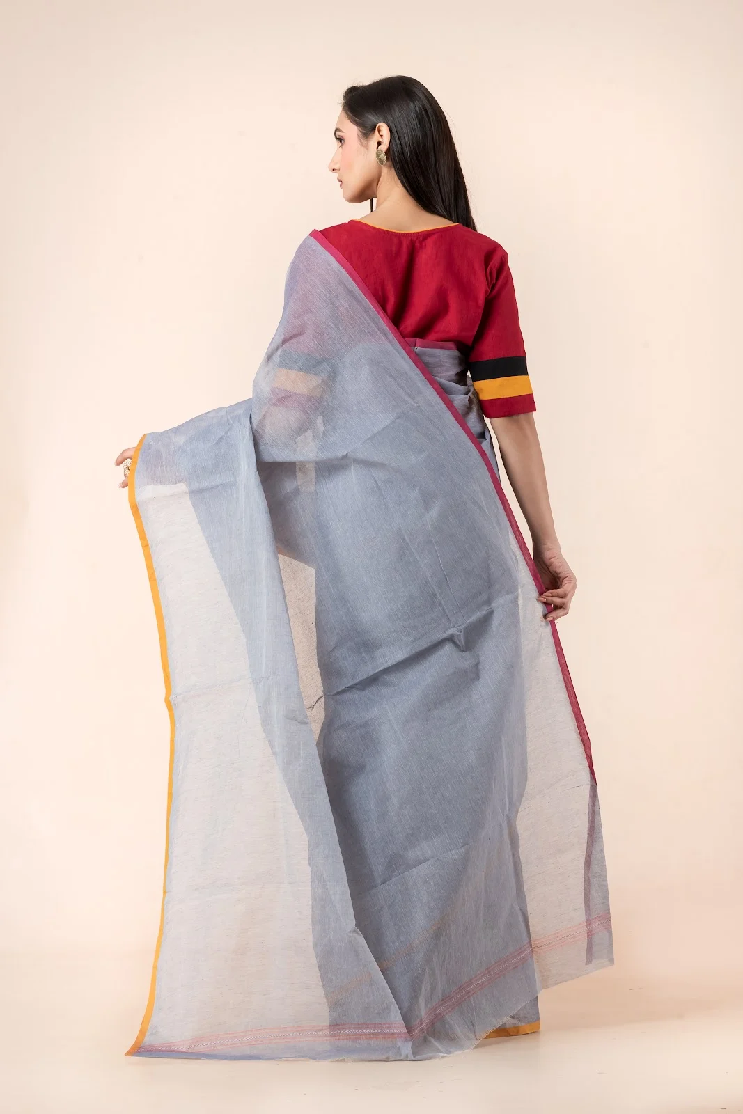 JPSAR 26/03/04-image-2 Jalpaibon Purple Handloom Khadi Saree