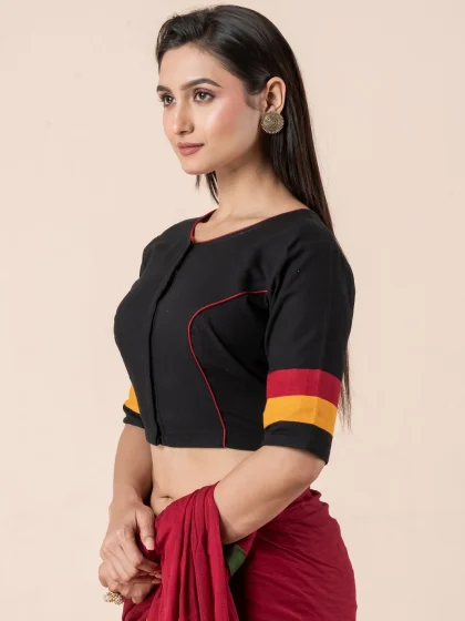 Jalpaibon Black Cotton Blouse